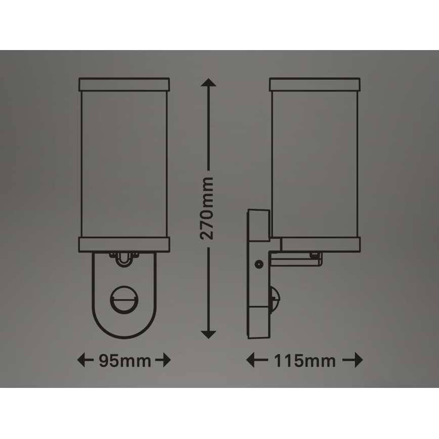 Briloner 3628-016 - Spoljašnja zidna lampa sa senzorom KAIRO 1xE27/12W/230V IP44 bela