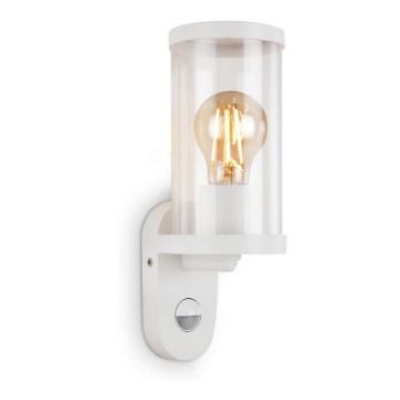 Briloner 3628-016 - Spoljašnja zidna lampa sa senzorom KAIRO 1xE27/12W/230V IP44 bela
