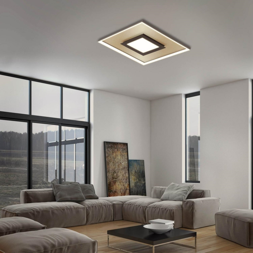 Briloner 3641-017 - LED Prigušiva plafonjera FRAME LED/30W/230V 2700-6500K zlatna + Daljinski upravljač