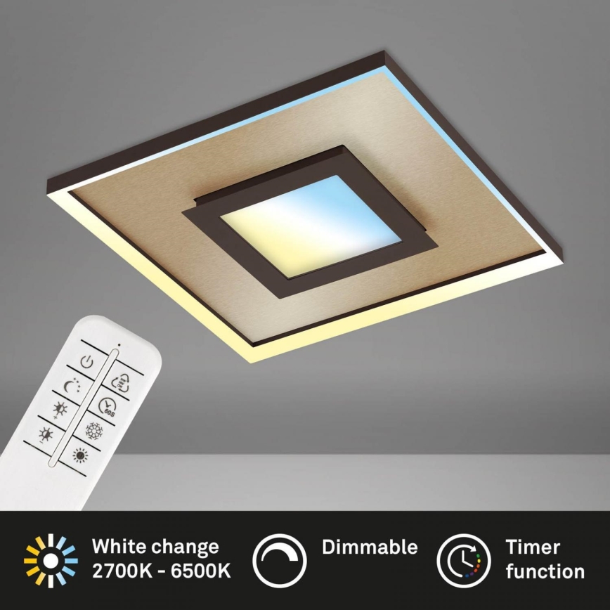 Briloner 3641-017 - LED Prigušiva plafonjera FRAME LED/30W/230V 2700-6500K zlatna + Daljinski upravljač