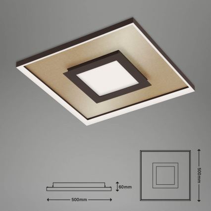 Briloner 3641-017 - LED Prigušiva plafonjera FRAME LED/30W/230V 2700-6500K zlatna + Daljinski upravljač