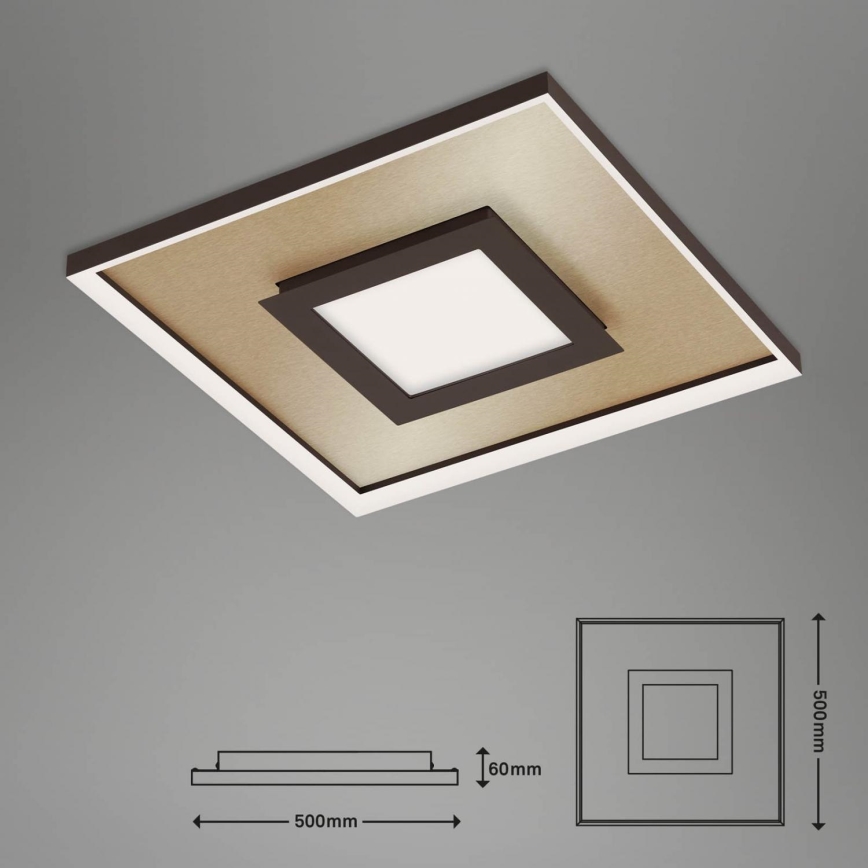 Briloner 3641-017 - LED Prigušiva plafonjera FRAME LED/30W/230V 2700-6500K zlatna + Daljinski upravljač
