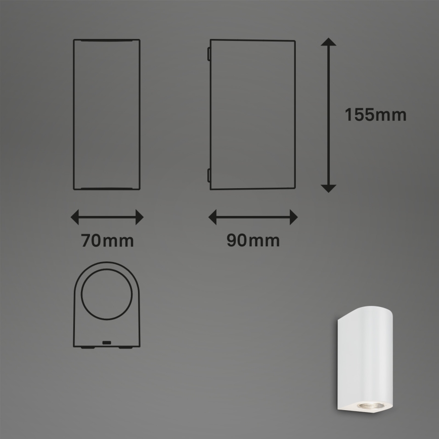 Briloner 3648-026 - LED Spoljna zidna lampa UP&DOWN 2xGU10/4,7W/230V IP44