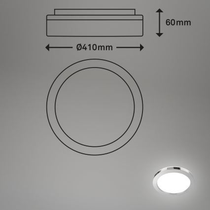 Briloner 3673-018 - LED plafonjera za kupatilo SPLASH LED/28W/230V pr. 41 cm
