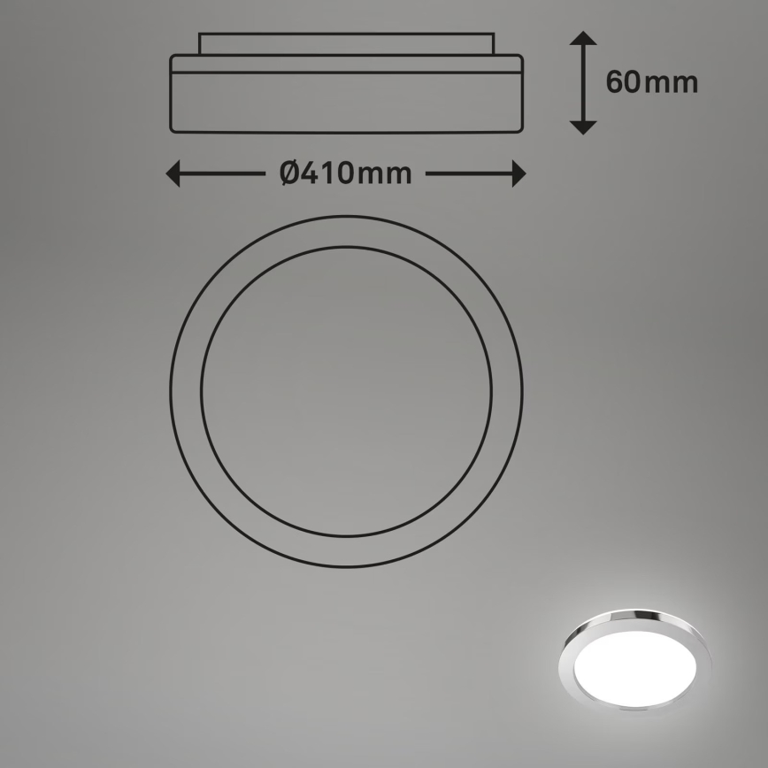 Briloner 3673-018 - LED plafonjera za kupatilo SPLASH LED/28W/230V pr. 41 cm