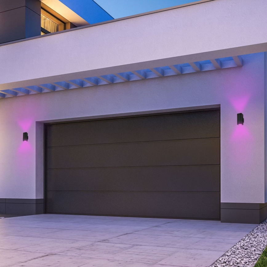 Briloner 3675-025 - LED RGBW Prigušiva spoljašnja zidna lampa 2xLED/8,5W/230V 3000-6500K Wi-Fi Tuya IP44 crno