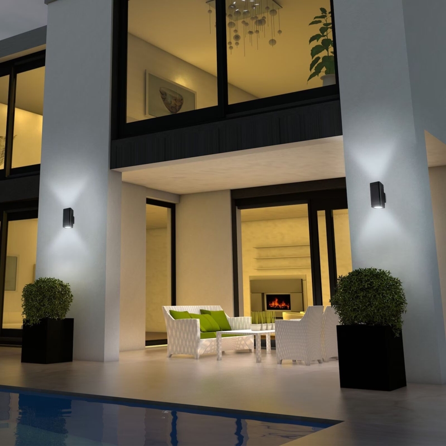 Briloner 3675-025 - LED RGBW Prigušiva spoljašnja zidna lampa 2xLED/8,5W/230V 3000-6500K Wi-Fi Tuya IP44 crno