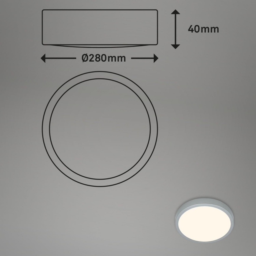 Briloner 3700-014 - LED Plafonjera RUNA LED/16W/230V 3000K pr. 28 cm srebrno
