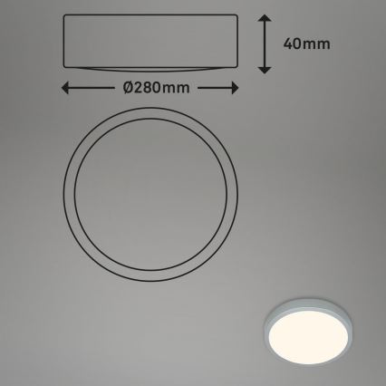 Briloner 3700-014 - LED plafonsko svetlo RUNA LED/16W/230V 3000K prečnik 28 cm srebrno