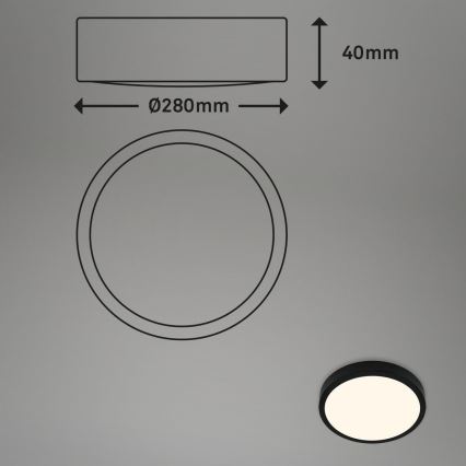 Briloner 3700-015 - LED Plafonjera RUNA LED/16W/230V 3000K pr. 28 cm crno