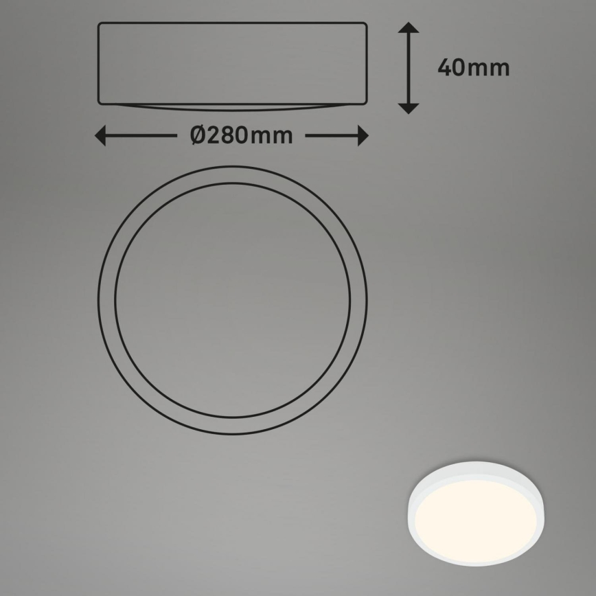 Briloner 3700-016 - LED Plafonjera RUNA LED/16W/230V 3000K pr. 28 cm bela
