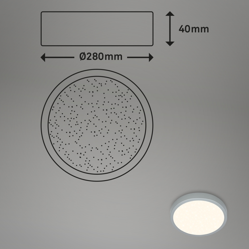 Briloner 3701-014 - LED Prigušiva plafonjera RUNA LED/18W/230V 2700-6500K srebrno + Daljinski upravljač
