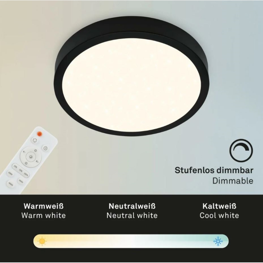 Briloner 3701-015 - LED Prigušiva plafonjera RUNA LED/18W/230V 2700-6500K + Daljinski upravljač