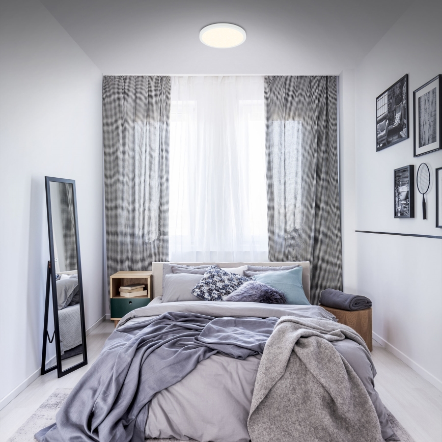 Briloner 3701-016 - LED Prigušiva plafonjera RUNA LED/18W/230V 2700-6500K bela + Daljinski upravljač