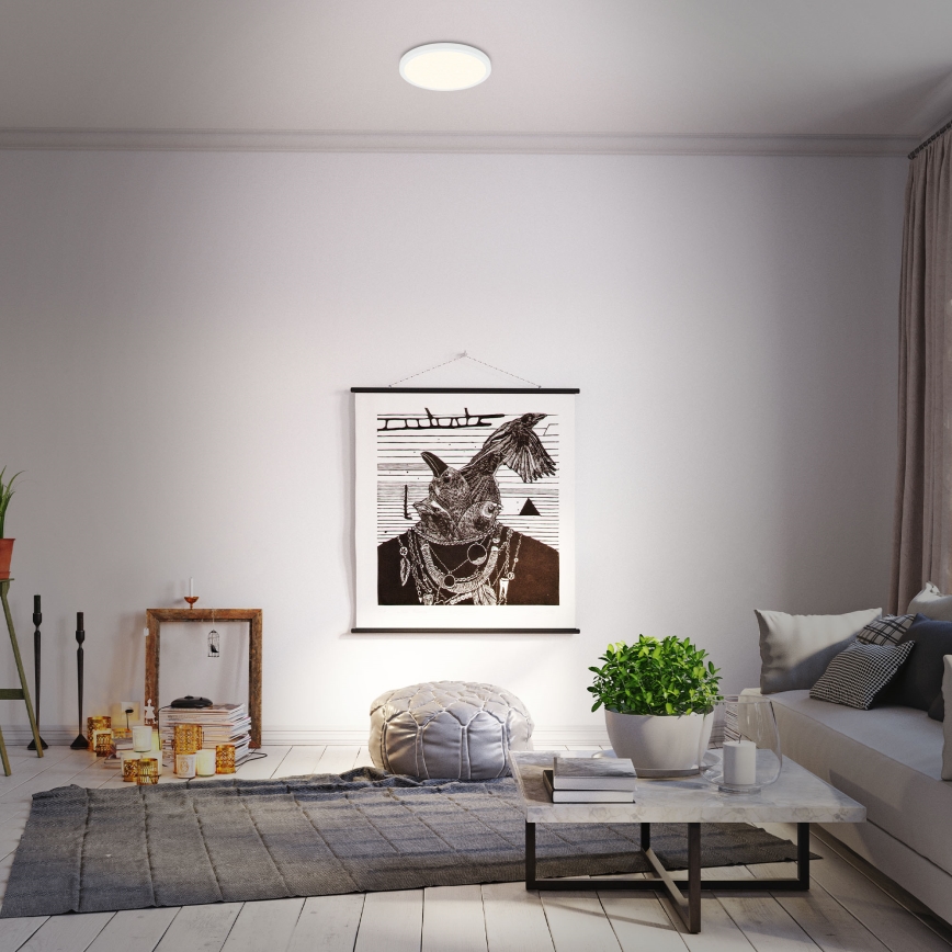 Briloner 3701-016 - LED Prigušiva plafonjera RUNA LED/18W/230V 2700-6500K bela + Daljinski upravljač