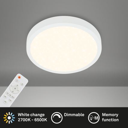 Briloner 3701-016 - LED Prigušiva plafonjera RUNA LED/18W/230V 2700-6500K bela + Daljinski upravljač
