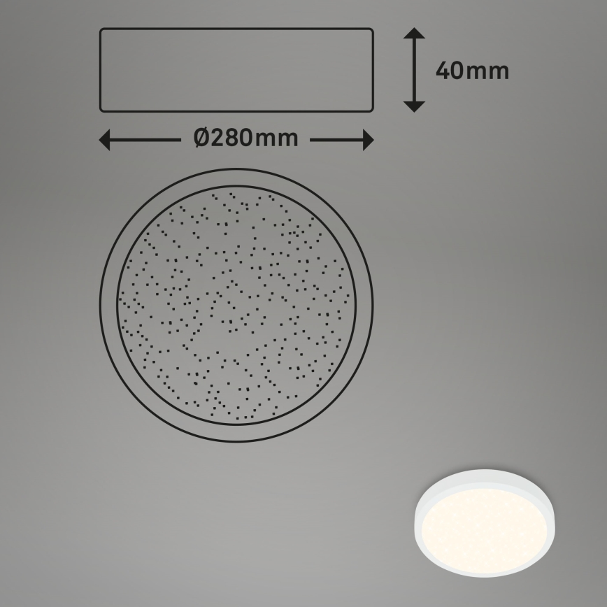 Briloner 3701-016 - LED Prigušiva plafonjera RUNA LED/18W/230V 2700-6500K bela + Daljinski upravljač