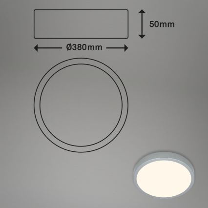 Briloner 3703-014 - LED Plafonjera RUNA LED/24W/230V 3000K pr. 38 cm srebrno