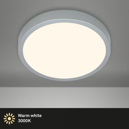 Briloner 3703-014 - LED stropna svetiljka RUNA LED/24W/230V 3000K prečnik 38 cm srebrna