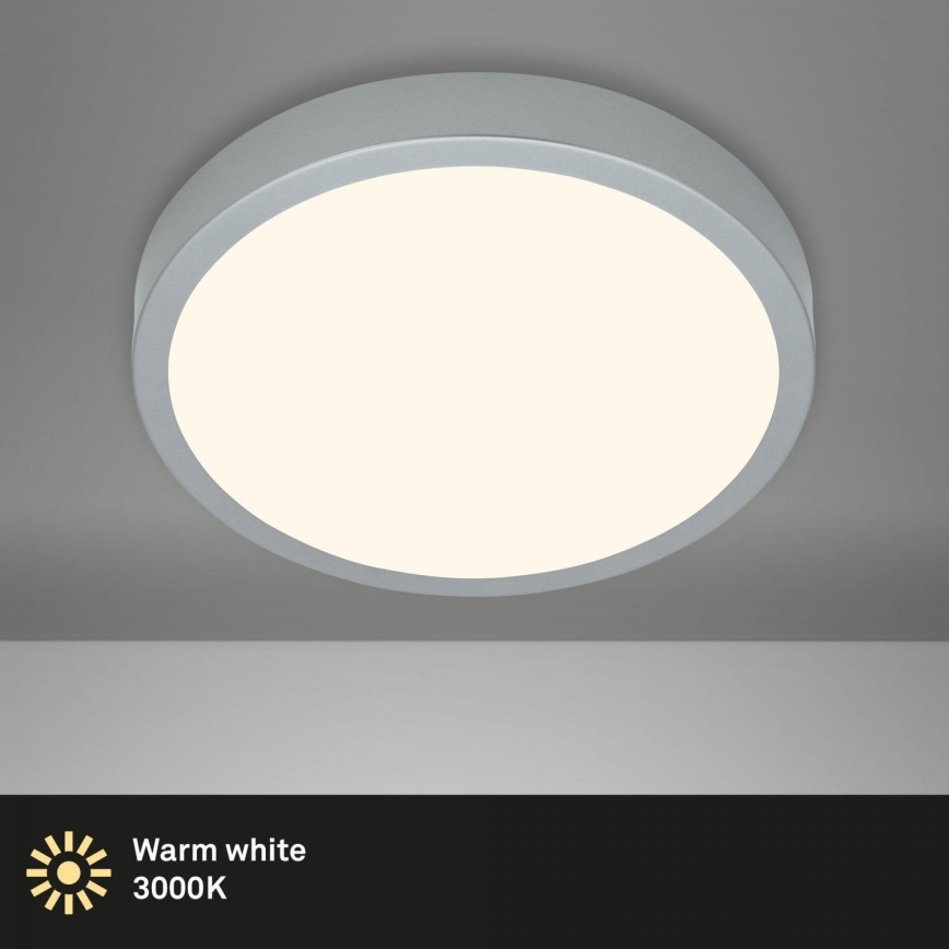 Briloner 3703-014 - LED stropna svetiljka RUNA LED/24W/230V 3000K prečnik 38 cm srebrna