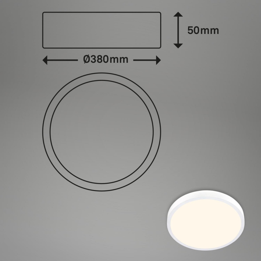 Briloner 3703-016 - LED Plafonjera RUNA LED/24W/230V 3000K pr. 38 cm bela