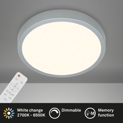 Briloner 3704-014-LED Prigušiva plafonjera RUNA LED/22W/230V 2700-6500K srebrno + Daljinski upravljač