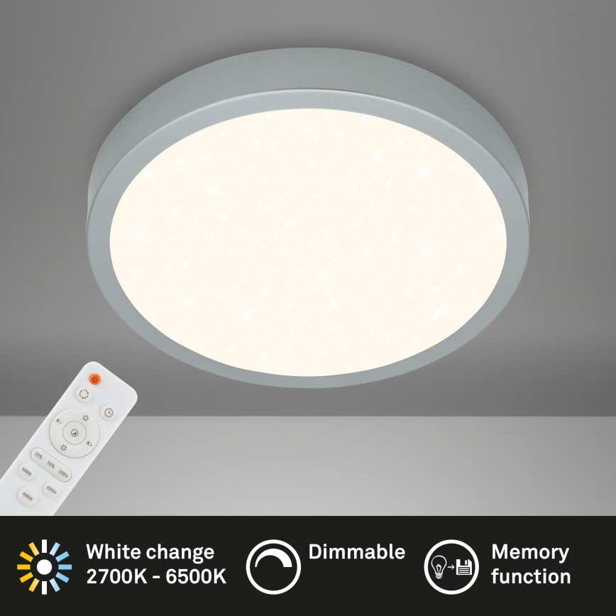 Briloner 3704-014-LED Prigušiva plafonjera RUNA LED/22W/230V 2700-6500K srebrno + Daljinski upravljač