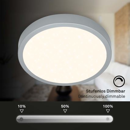 Briloner 3704-014-LED Prigušiva plafonjera RUNA LED/22W/230V 2700-6500K srebrno + Daljinski upravljač