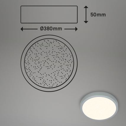 Briloner 3704-014-LED Prigušiva plafonjera RUNA LED/22W/230V 2700-6500K srebrno + Daljinski upravljač