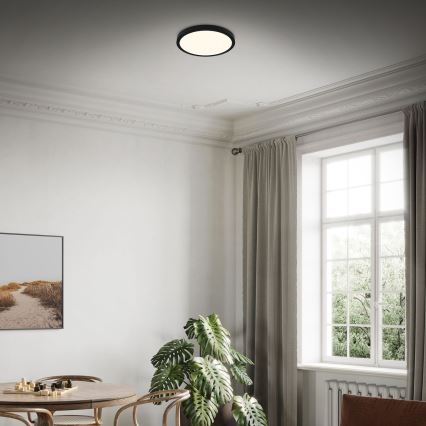Briloner 3704-015 - LED Prigušiva plafonjera RUNA LED/22W/230V 2700-6500K crno + Daljinski upravljač