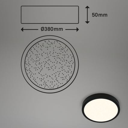 Briloner 3704-015 - LED Prigušiva plafonjera RUNA LED/22W/230V 2700-6500K crno + Daljinski upravljač