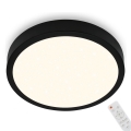 Briloner 3704-015 - LED prigušiva plafonska svetiljka RUNA LED/22W/230V 2700-6500K crna + daljinski upravljač