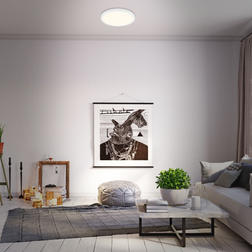Briloner 3704-016 - LED Prigušiva plafonjera RUNA LED/22W/230V 2700-6500K bela + Daljinski upravljač