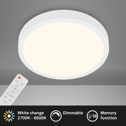 Briloner 3704-016 - LED Prigušiva plafonjera RUNA LED/22W/230V 2700-6500K bela + Daljinski upravljač