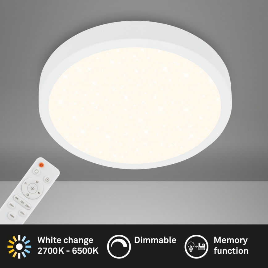 Briloner 3704-016 - LED Prigušiva plafonjera RUNA LED/22W/230V 2700-6500K bela + Daljinski upravljač