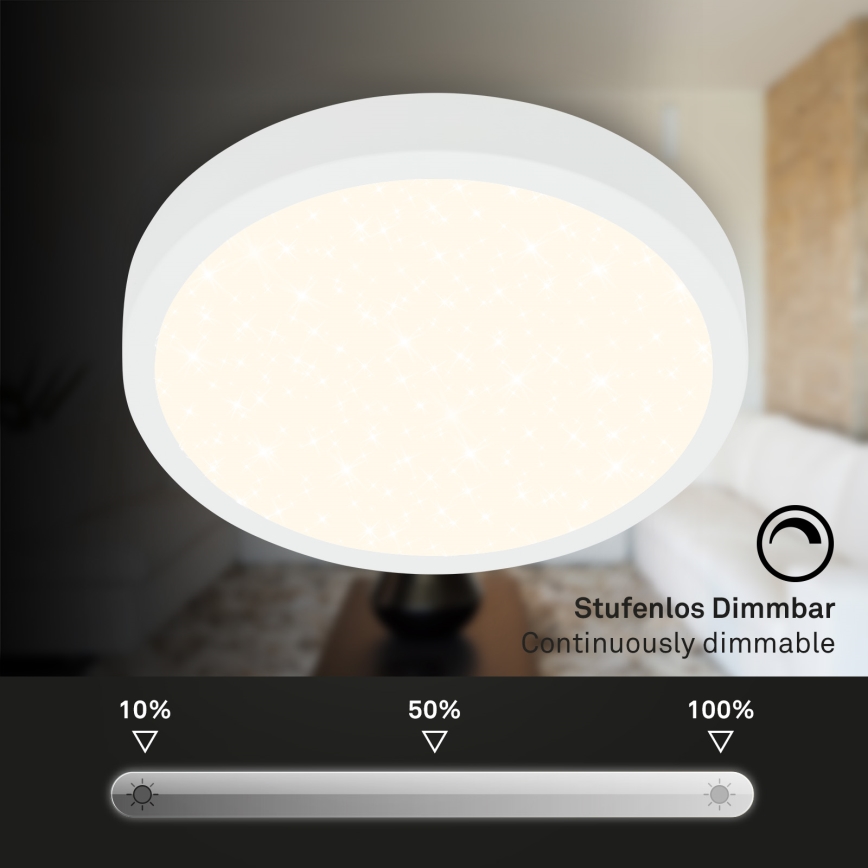 Briloner 3704-016 - LED Prigušiva plafonjera RUNA LED/22W/230V 2700-6500K bela + Daljinski upravljač