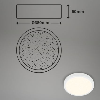 Briloner 3704-016 - LED Prigušiva plafonjera RUNA LED/22W/230V 2700-6500K bela + Daljinski upravljač