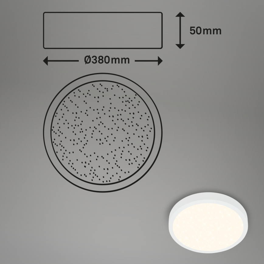 Briloner 3704-016 - LED Prigušiva plafonjera RUNA LED/22W/230V 2700-6500K bela + Daljinski upravljač