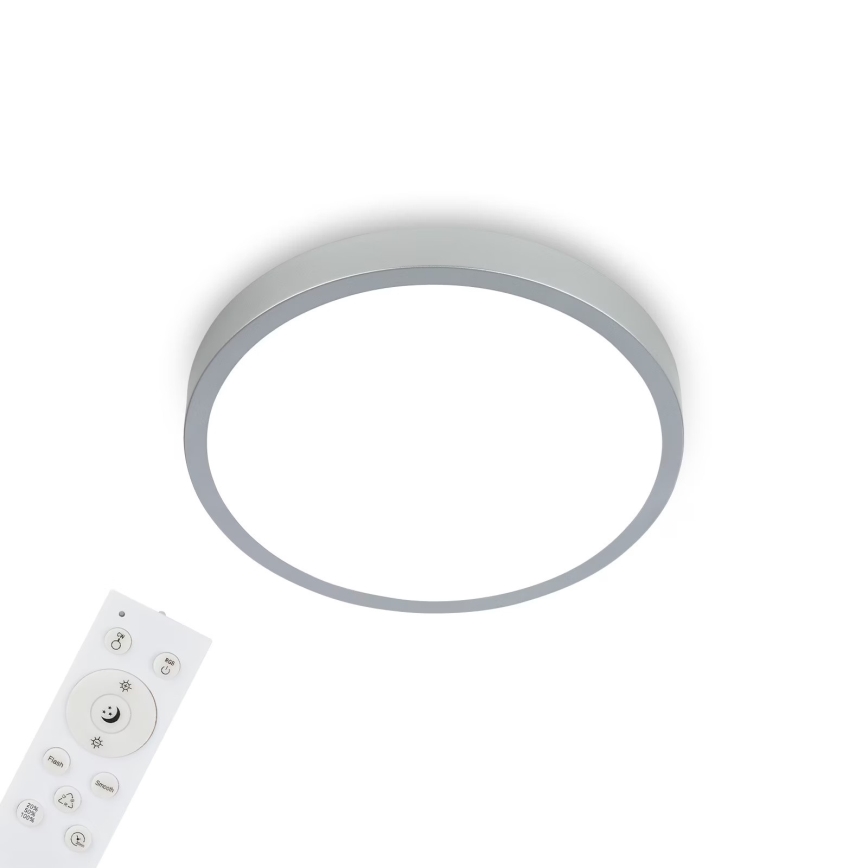 Briloner 3709-014 - LED RGBW Prigušiva plafonjera LED/22W/230V 4000K pr. 38 cm srebrno + Daljinski upravljač