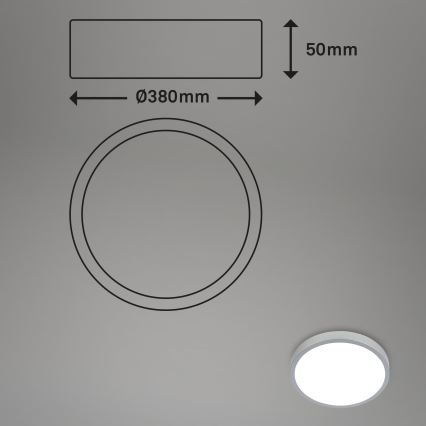 Briloner 3709-014 - LED RGBW Prigušiva plafonjera LED/22W/230V 4000K pr. 38 cm srebrno + Daljinski upravljač