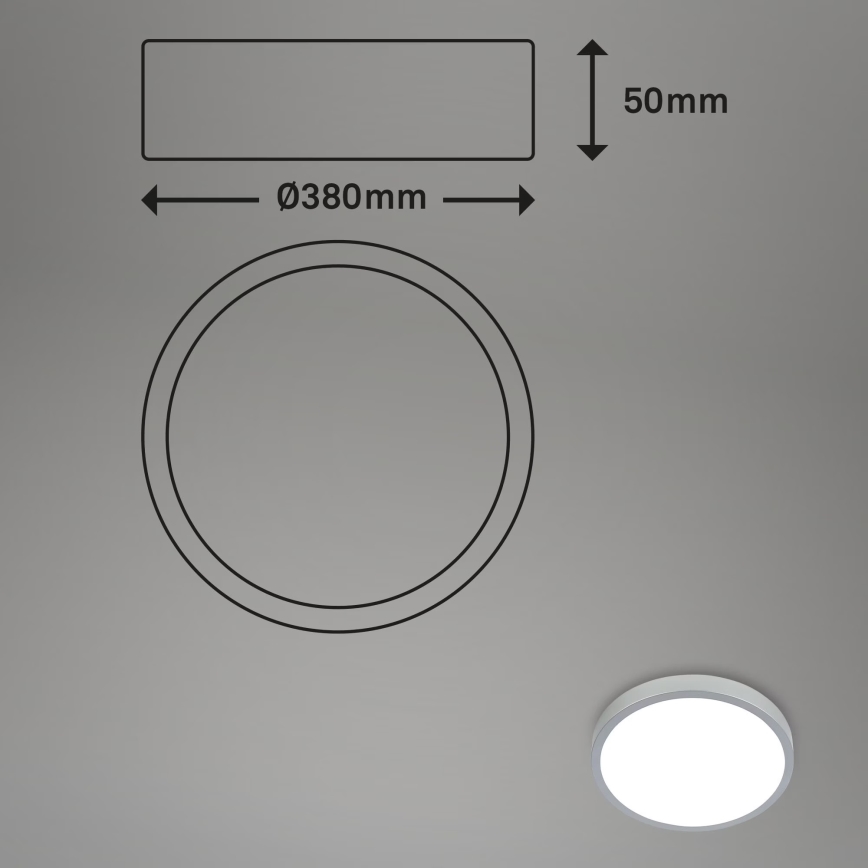 Briloner 3709-014 - LED RGBW Prigušiva plafonjera LED/22W/230V 4000K pr. 38 cm srebrno + Daljinski upravljač