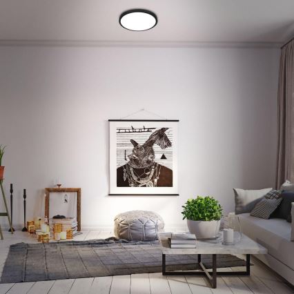 Briloner 3709-015 - LED RGBW Prigušiva plafonjera LED/22W/230V 4000K pr. 38 cm crno + Daljinski upravljač
