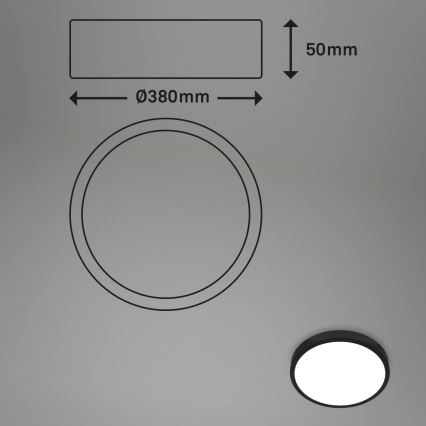 Briloner 3709-015 - LED RGBW Prigušiva plafonjera LED/22W/230V 4000K pr. 38 cm crno + Daljinski upravljač
