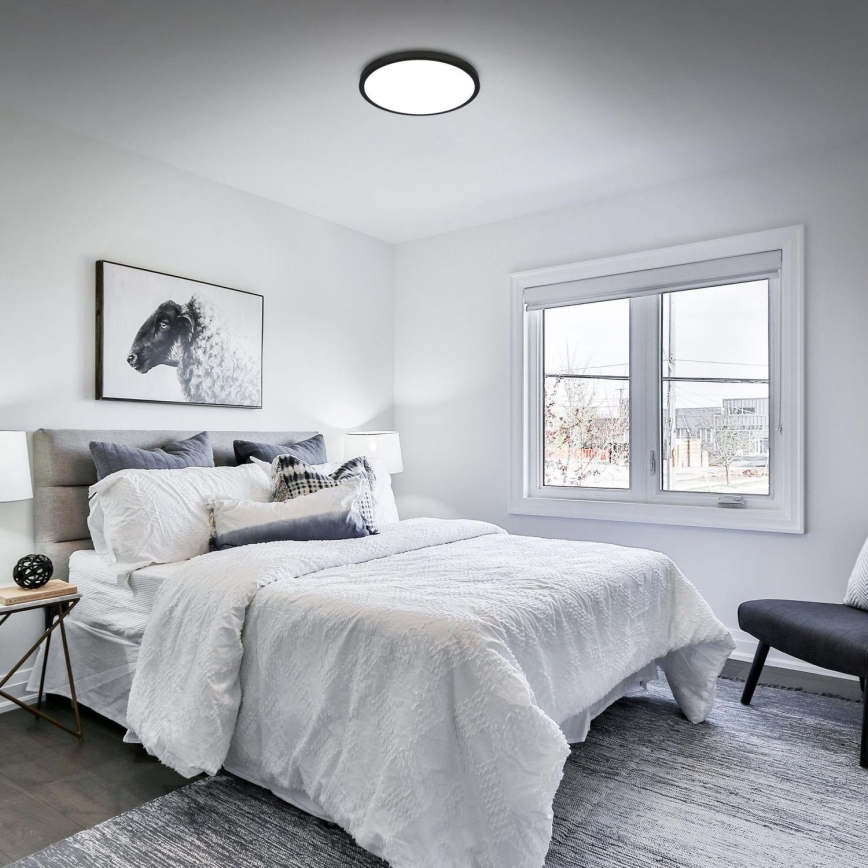 Briloner 3709-015 - LED RGBW prigušiva stropno svetlo LED/22W/230V 4000K, prečnik 38 cm, crna + daljinski upravljač