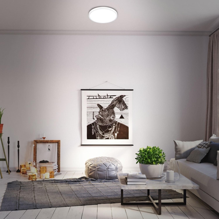 Briloner 3709-016 - LED RGBW Prigušiva plafonjera LED/22W/230V 4000K pr. 38 cm bela + Daljinski upravljač