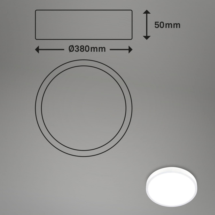 Briloner 3709-016 - LED RGBW Prigušiva plafonjera LED/22W/230V 4000K pr. 38 cm bela + Daljinski upravljač