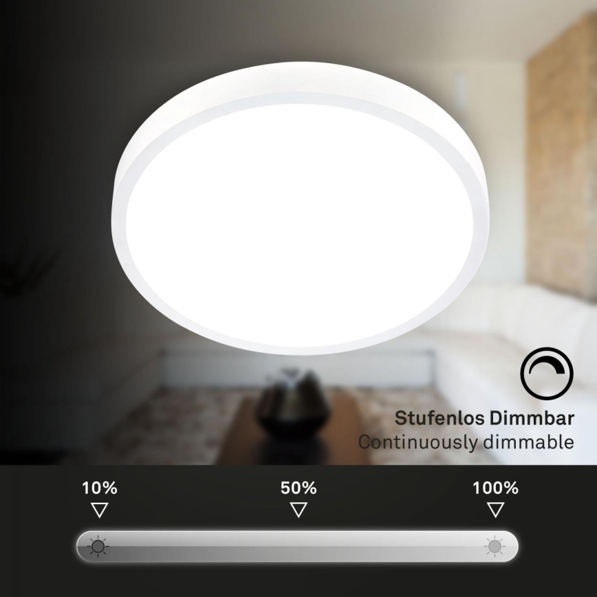 Briloner 3709-016 - LED RGBW prigušiva stropna svetiljka LED/22W/230V 4000K pr. 38 cm bela + daljinski upravljač