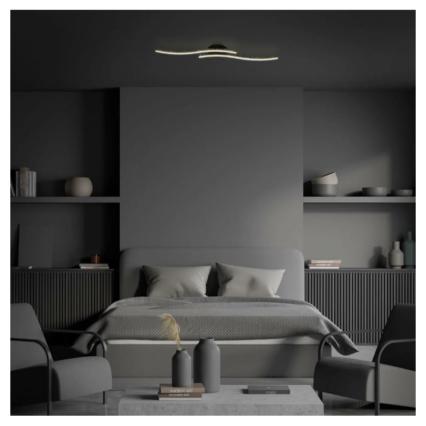 Briloner 3718-025 - LED plafonski luster REY 2xLED/6W/230V crna