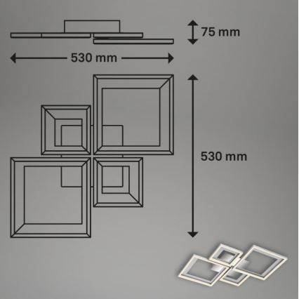 Briloner 3727-019 - LED Prigušiva plafonjera FRAME LED/38W/230V