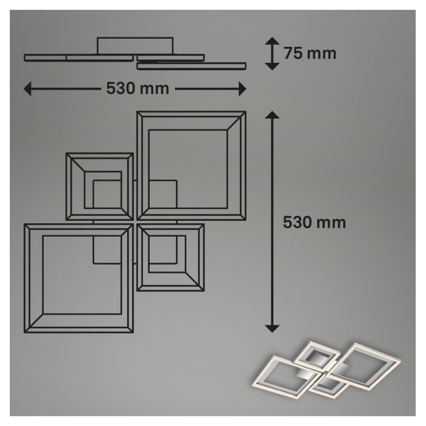 Briloner 3727-019 - LED Prigušiva plafonjera FRAME LED/38W/230V
